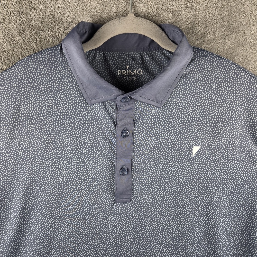 Primo Dusty Blue Pebble Golf Polo Mens XL Performance Stretch Short Sleeve